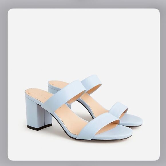 J Crew Leather double-strap block-heel sandals Size 8.5 - Picture 1 of 4